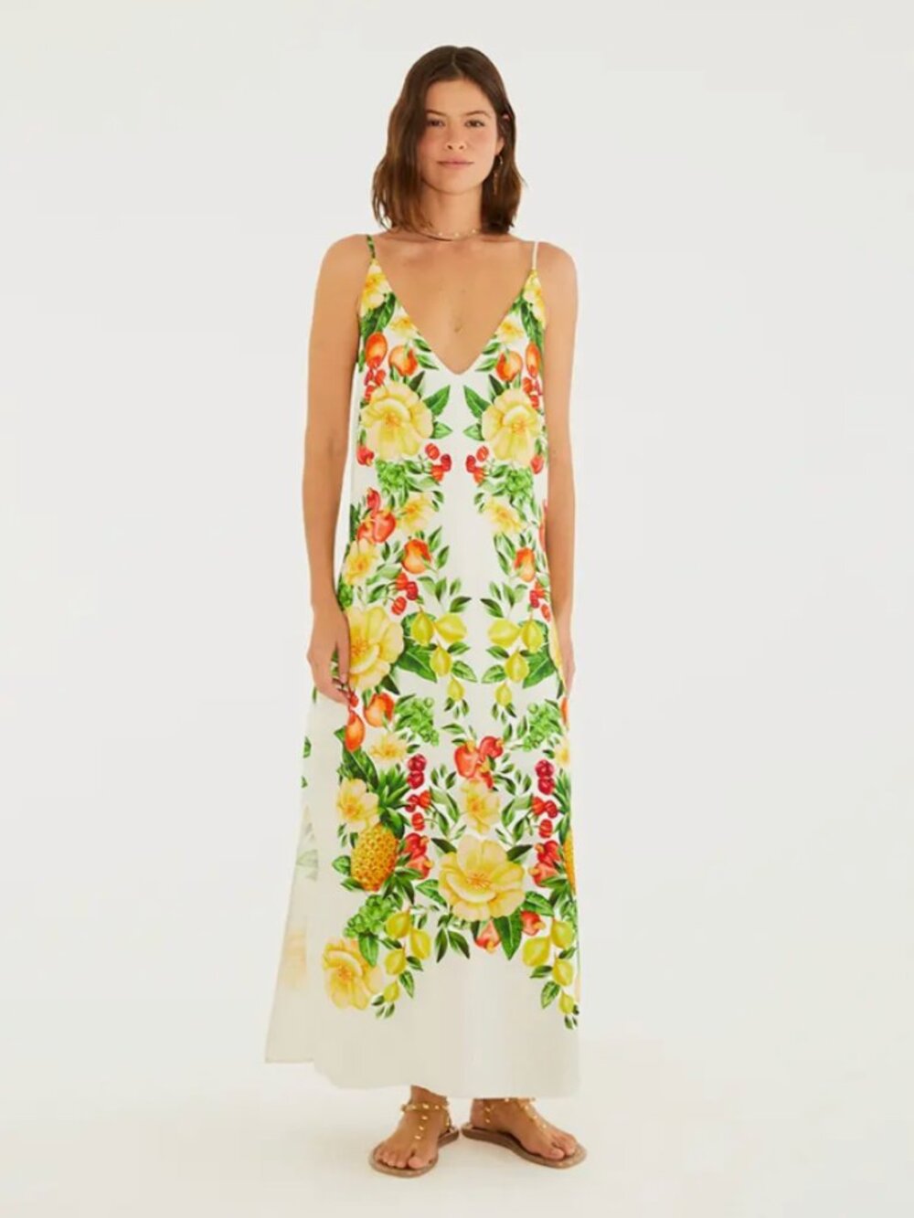 gorgeous farm rio dress with fruit nwt